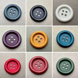 4 Hole Shiny Raised Outer Edge Button 34mm