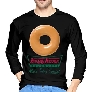 ADAMJORDAN Get A Krispy Kreme Donut Cotton Long Sleeve Shirt Black XL