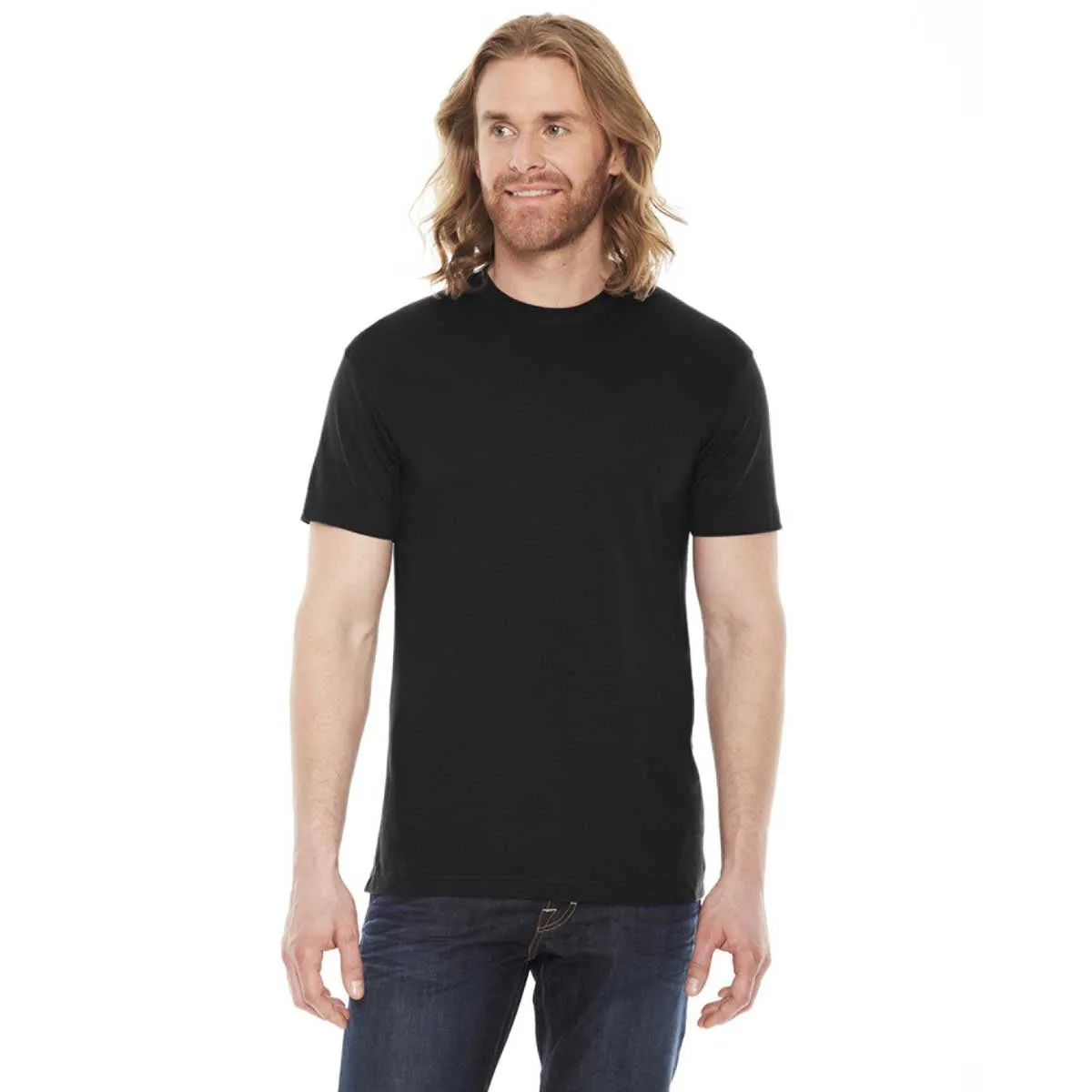 American Apparel Unisex Black 50/50 Short Sleeve Tee