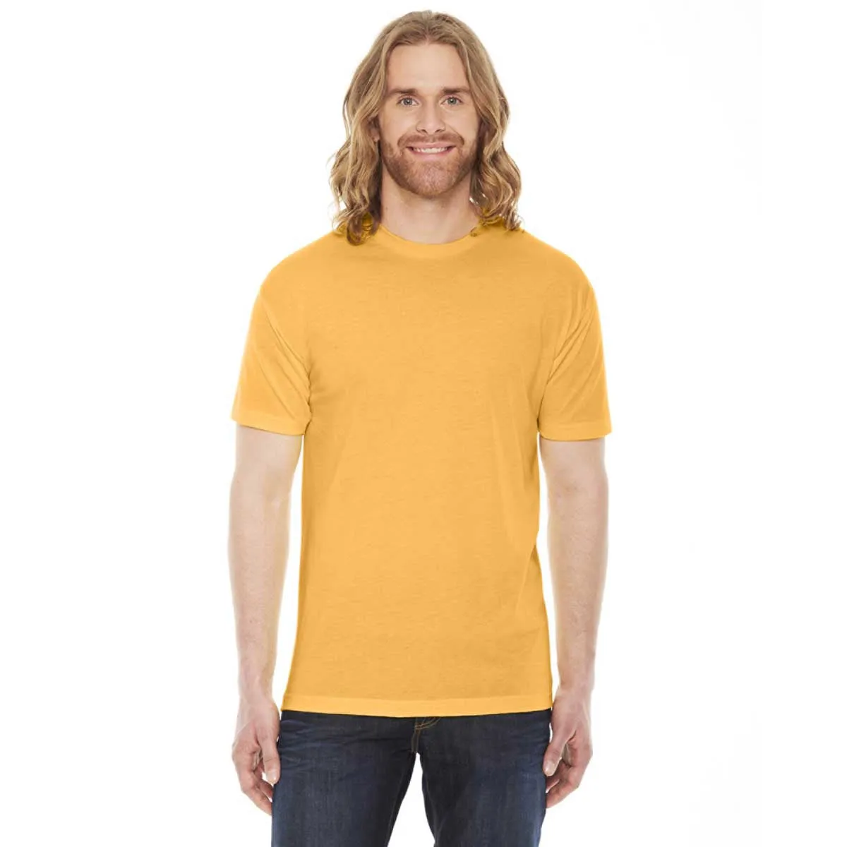 American Apparel Unisex Heather Gold 50/50 Short Sleeve Tee