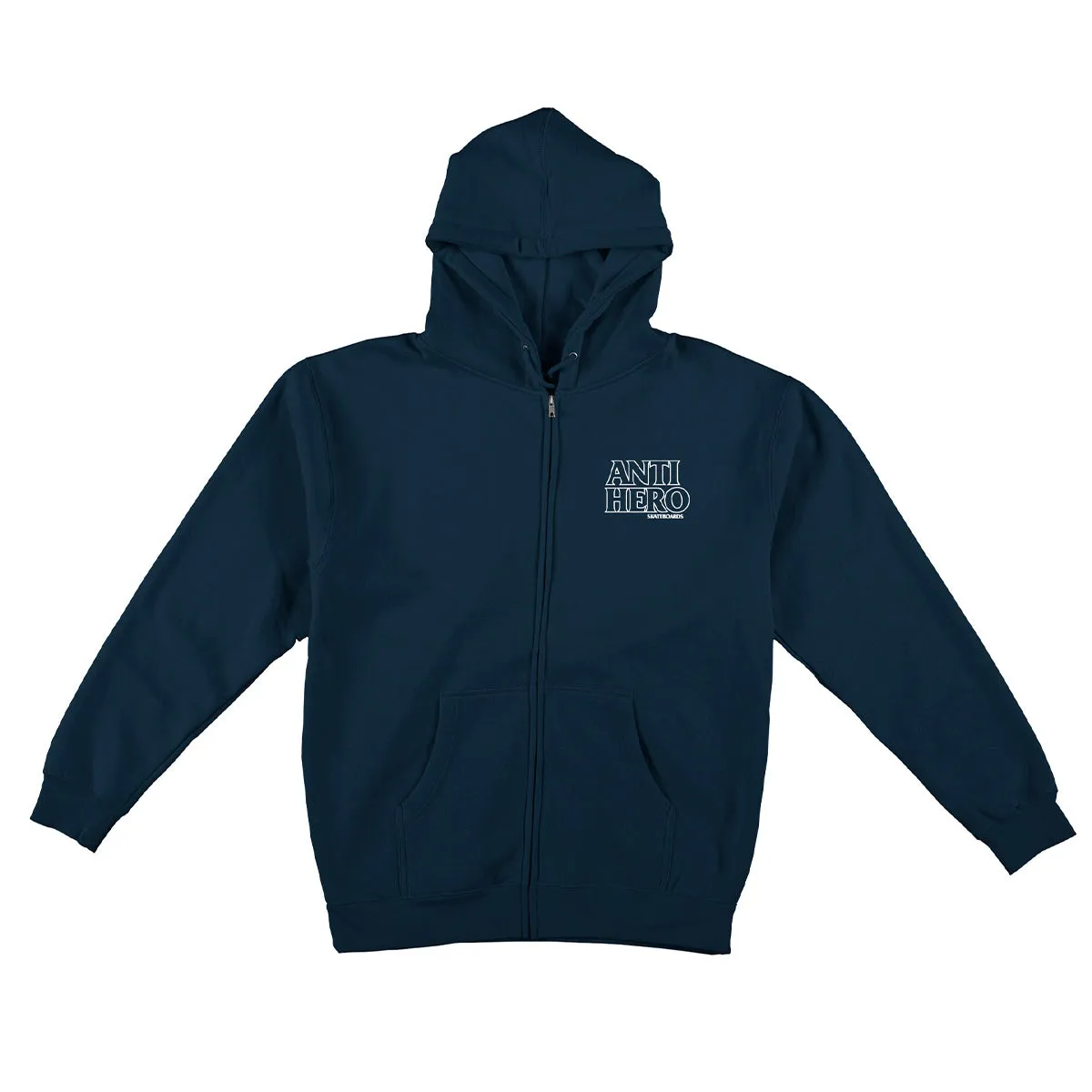 Anti Hero - Lil Black Hero Outline Emb Zip Hood Navy