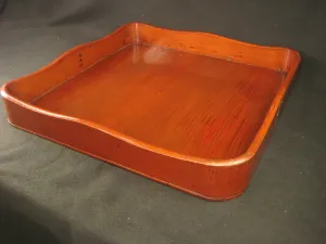 Antique Meiji Era C1890 Japanese Wood & Lacquer Obon Ozen Large Serving Tray