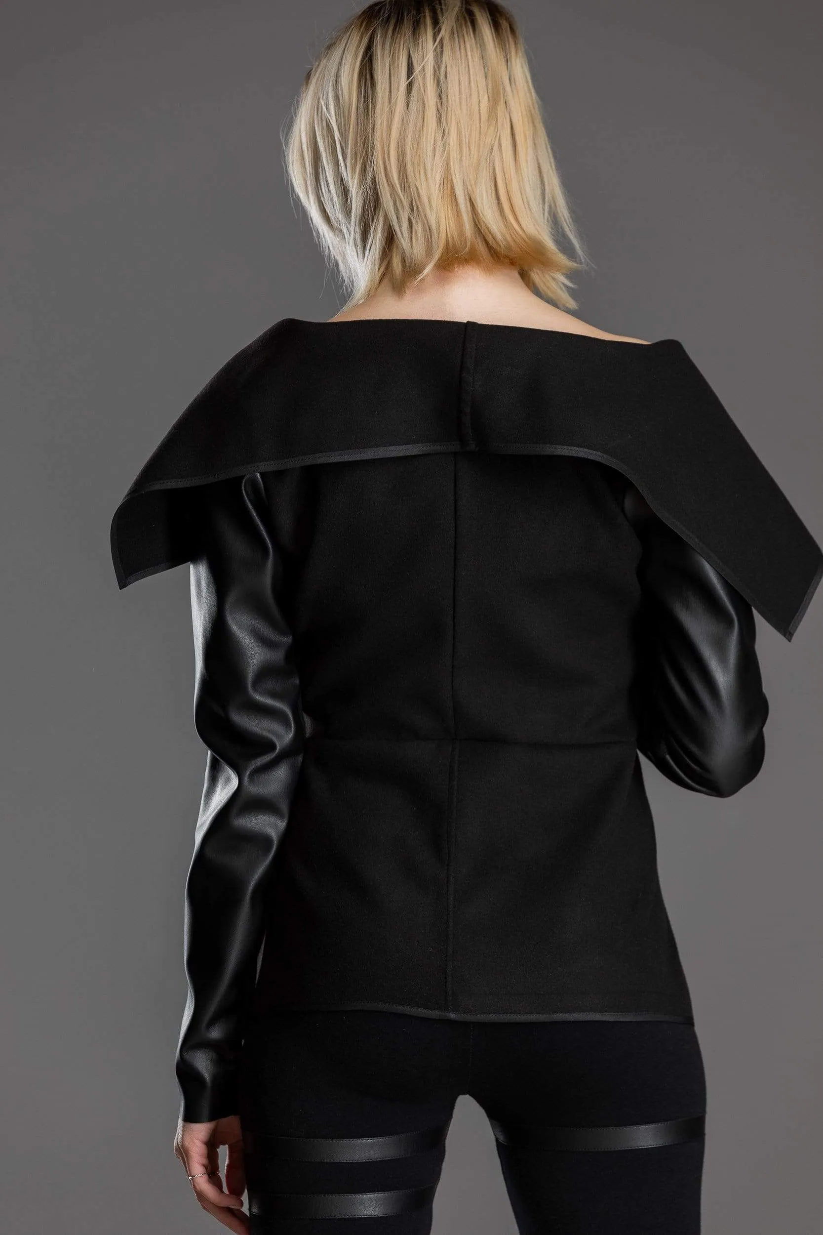 Asymmetric black jacket