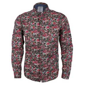 Badgley Men's Full Flowered Designed Long Sleeve Shirt