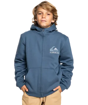 Boys Best Wave Sherpa Zip Hoodie in Vintage Indigo