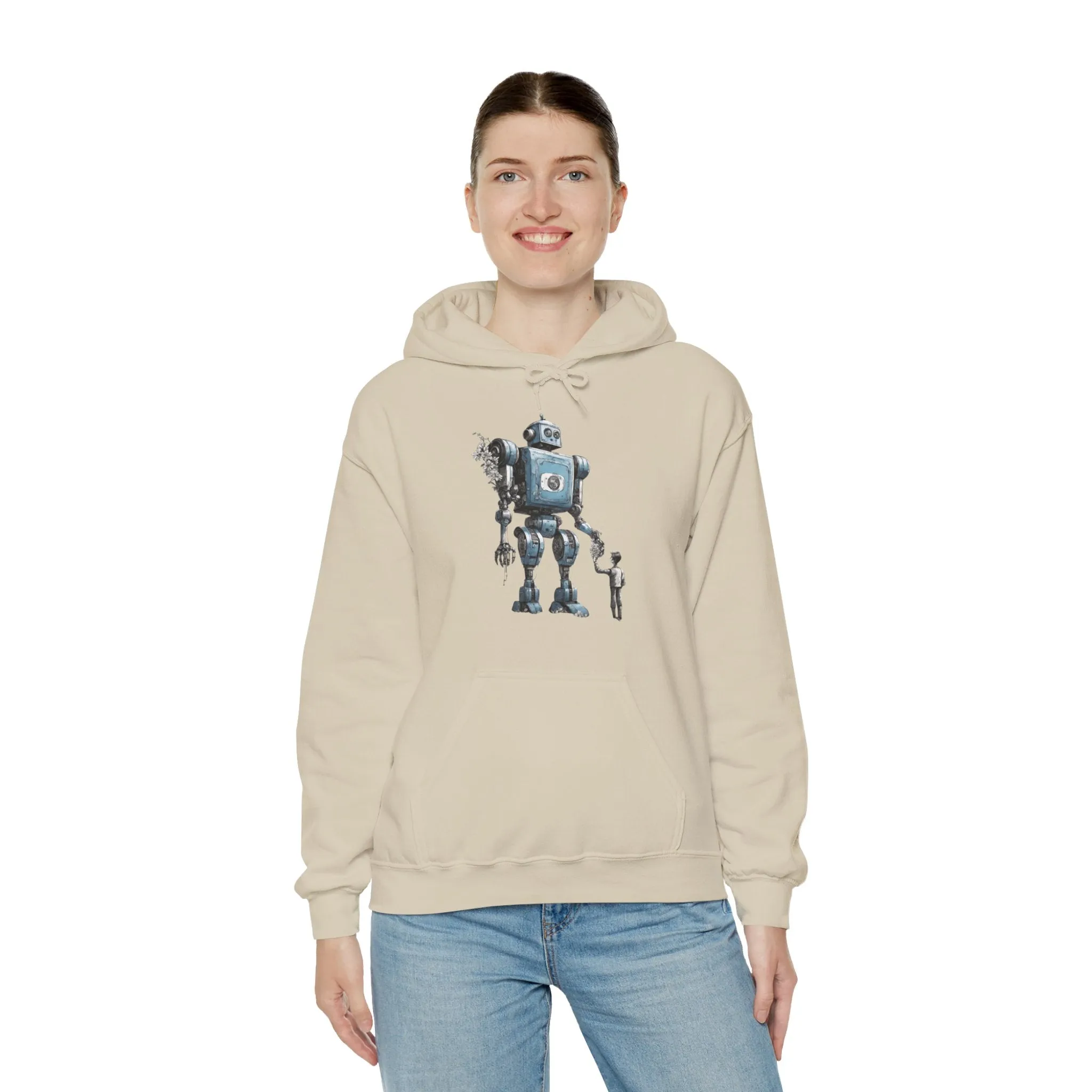 Bringing You Flowers Robot Spaceart Sci-Fi Hoodie