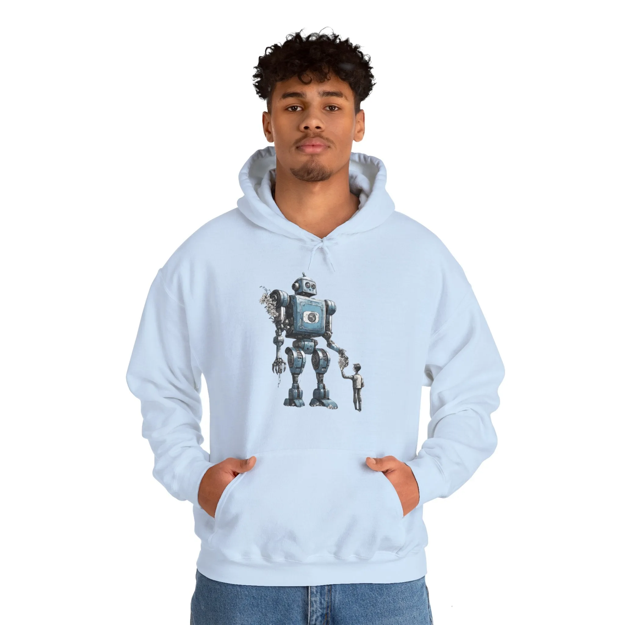 Bringing You Flowers Robot Spaceart Sci-Fi Hoodie