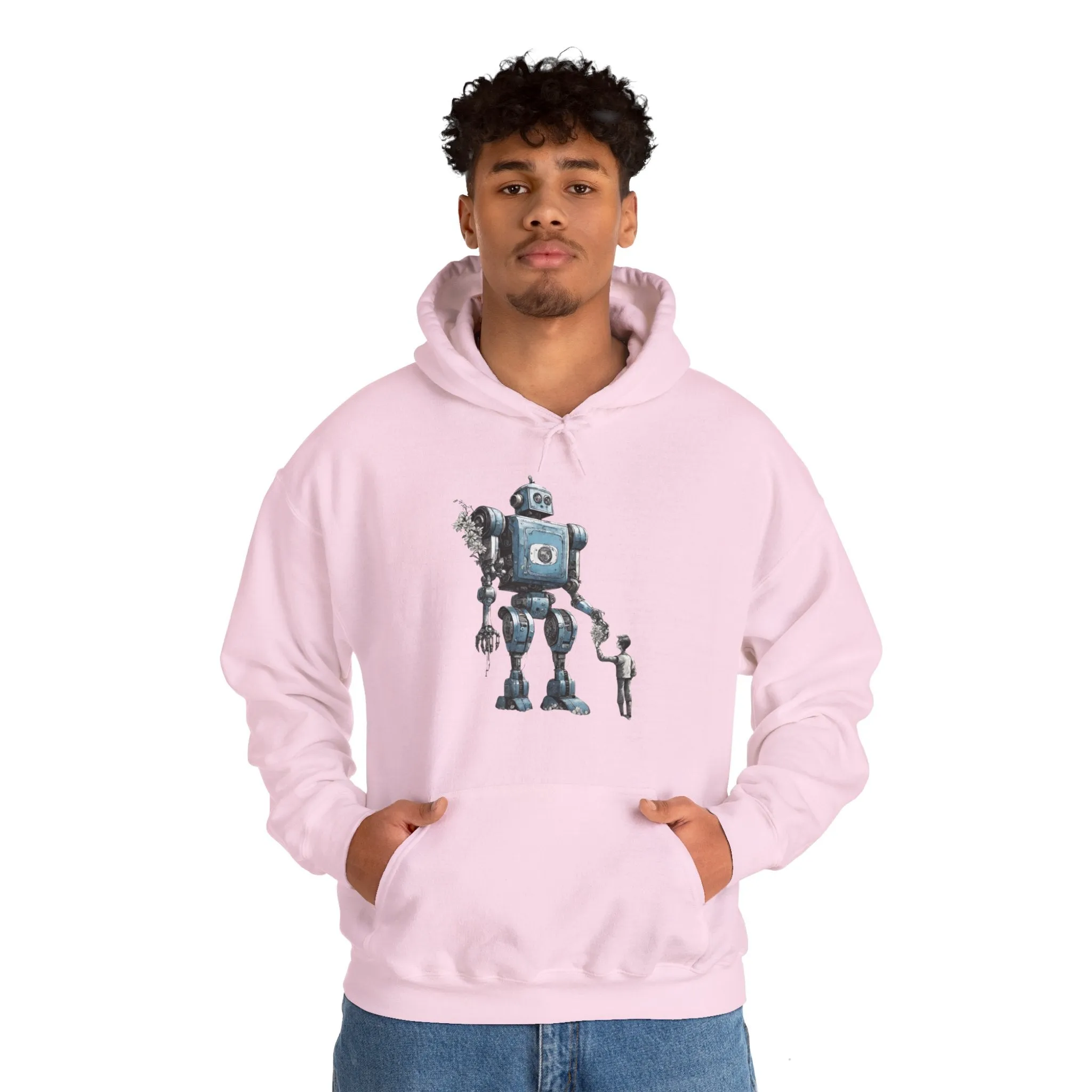 Bringing You Flowers Robot Spaceart Sci-Fi Hoodie