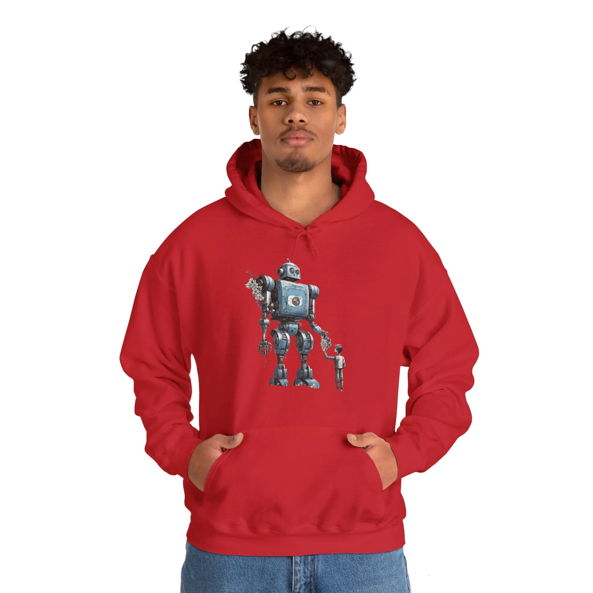 Bringing You Flowers Robot Spaceart Sci-Fi Hoodie