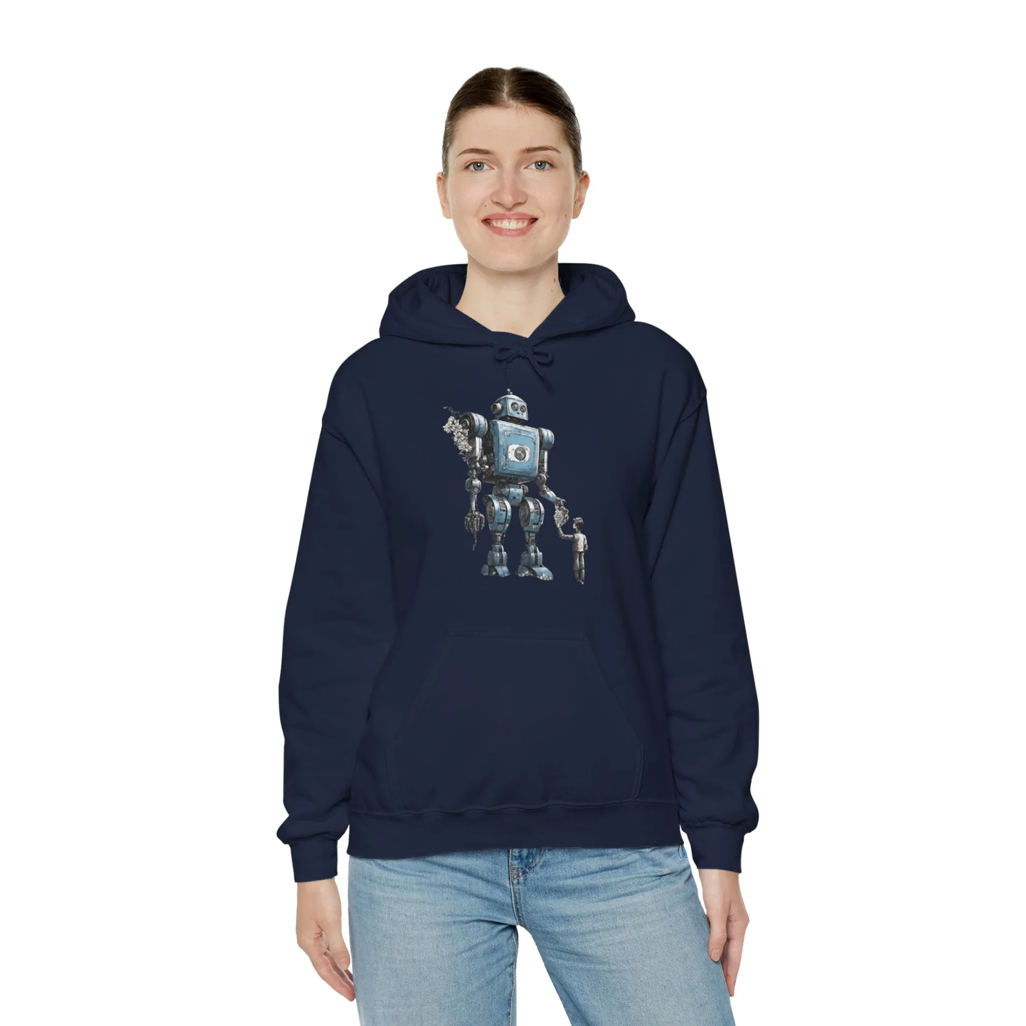 Bringing You Flowers Robot Spaceart Sci-Fi Hoodie