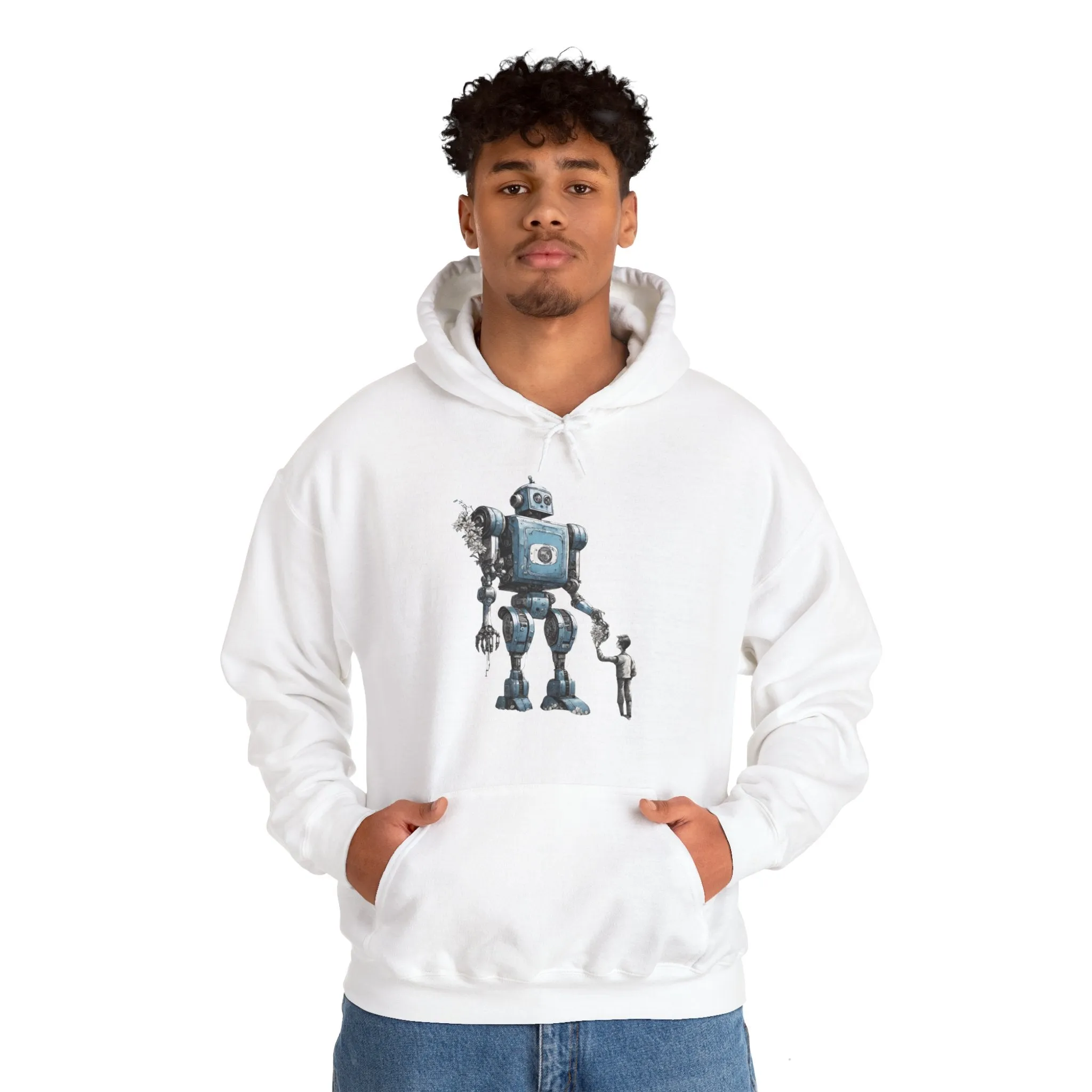 Bringing You Flowers Robot Spaceart Sci-Fi Hoodie