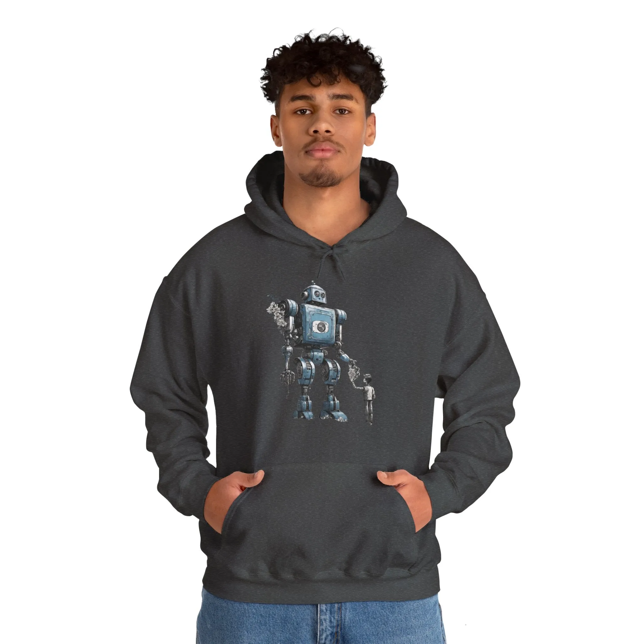 Bringing You Flowers Robot Spaceart Sci-Fi Hoodie