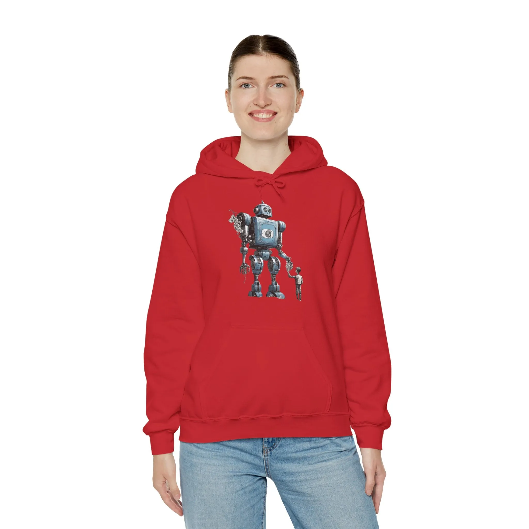 Bringing You Flowers Robot Spaceart Sci-Fi Hoodie