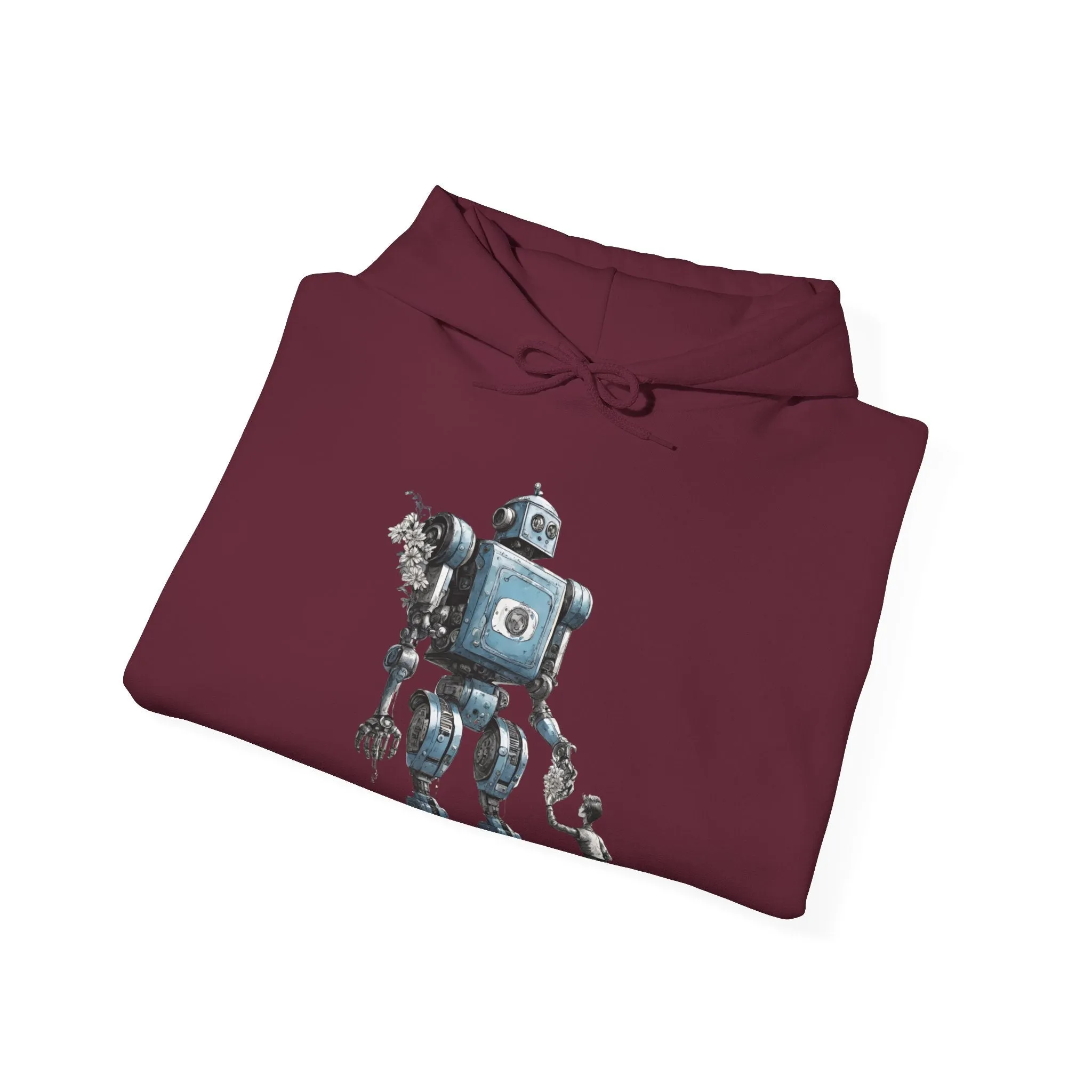 Bringing You Flowers Robot Spaceart Sci-Fi Hoodie