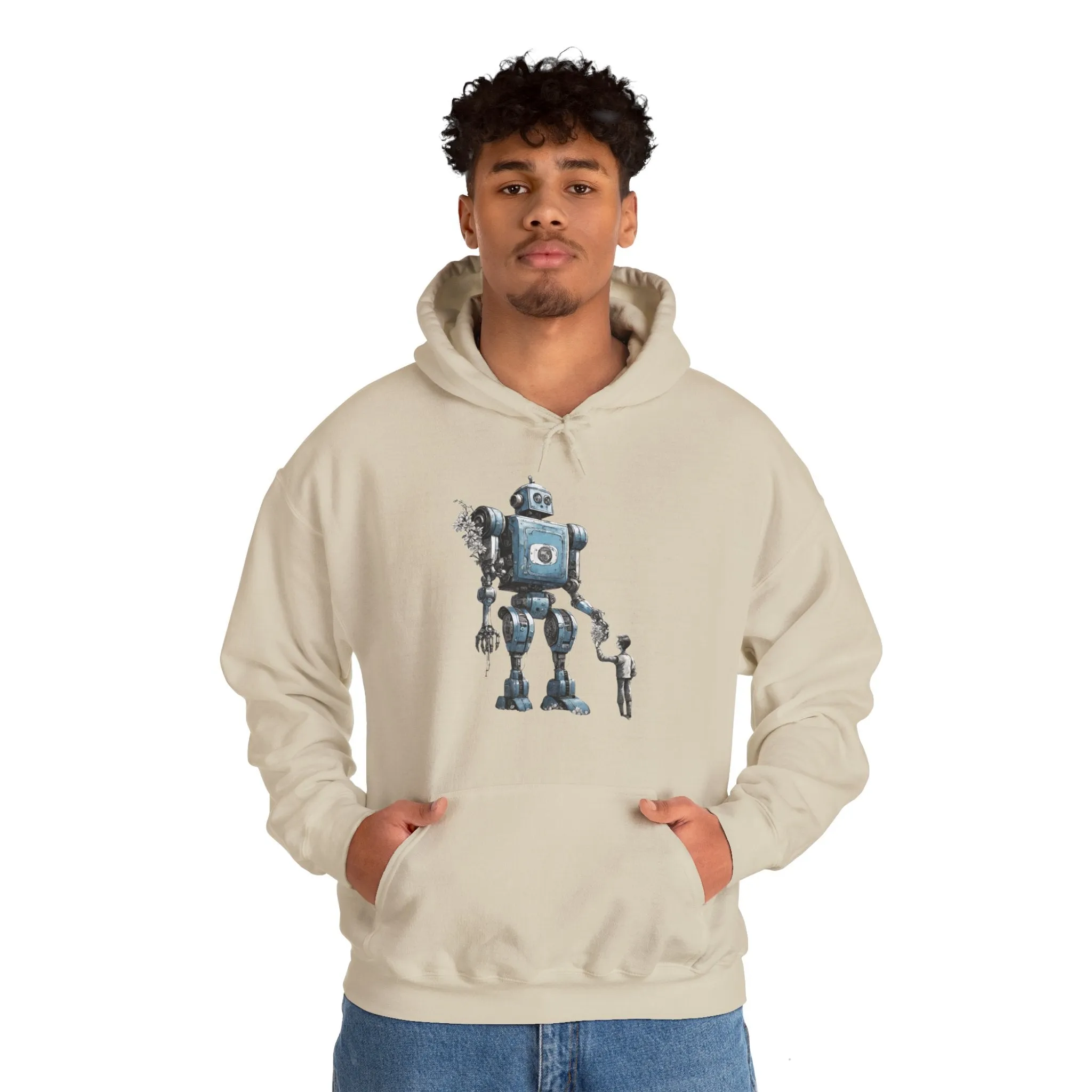 Bringing You Flowers Robot Spaceart Sci-Fi Hoodie