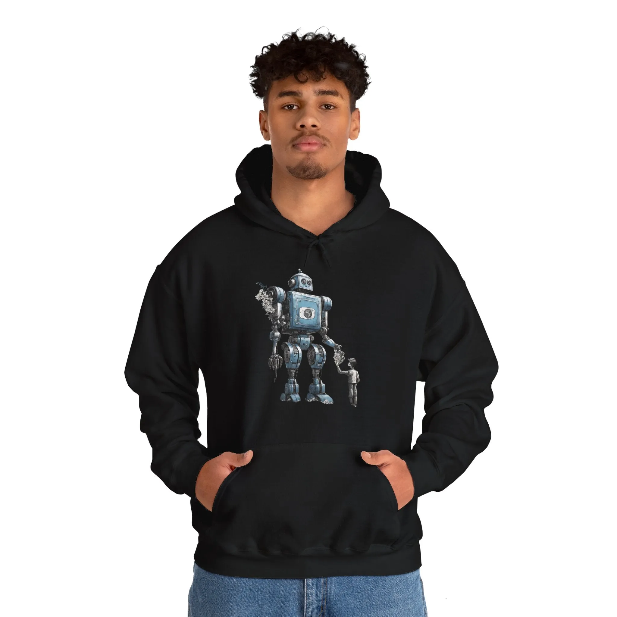 Bringing You Flowers Robot Spaceart Sci-Fi Hoodie