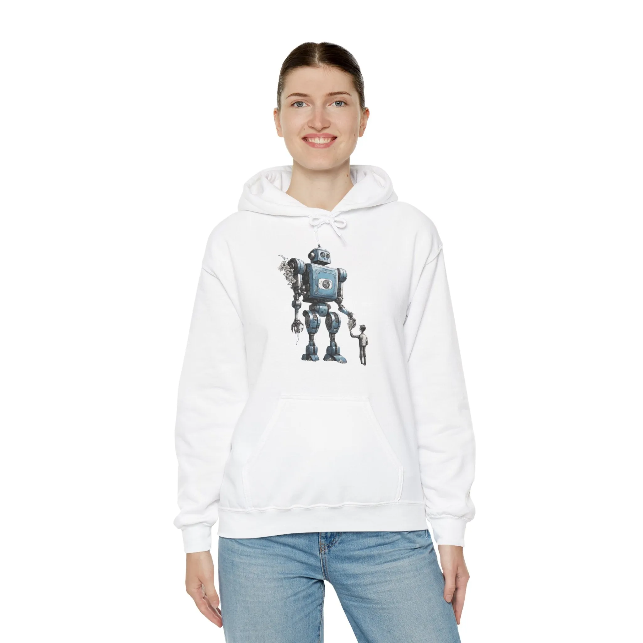 Bringing You Flowers Robot Spaceart Sci-Fi Hoodie