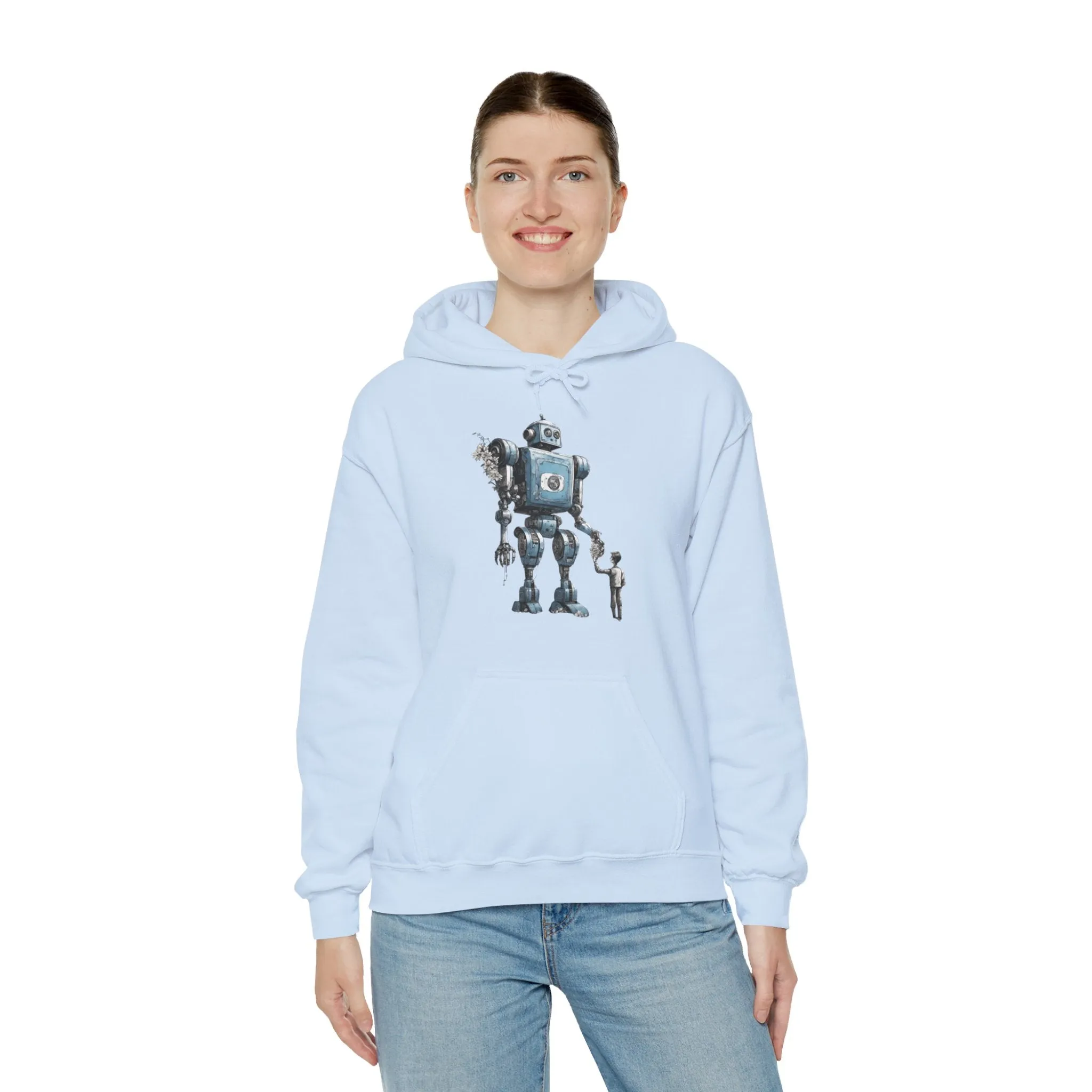 Bringing You Flowers Robot Spaceart Sci-Fi Hoodie