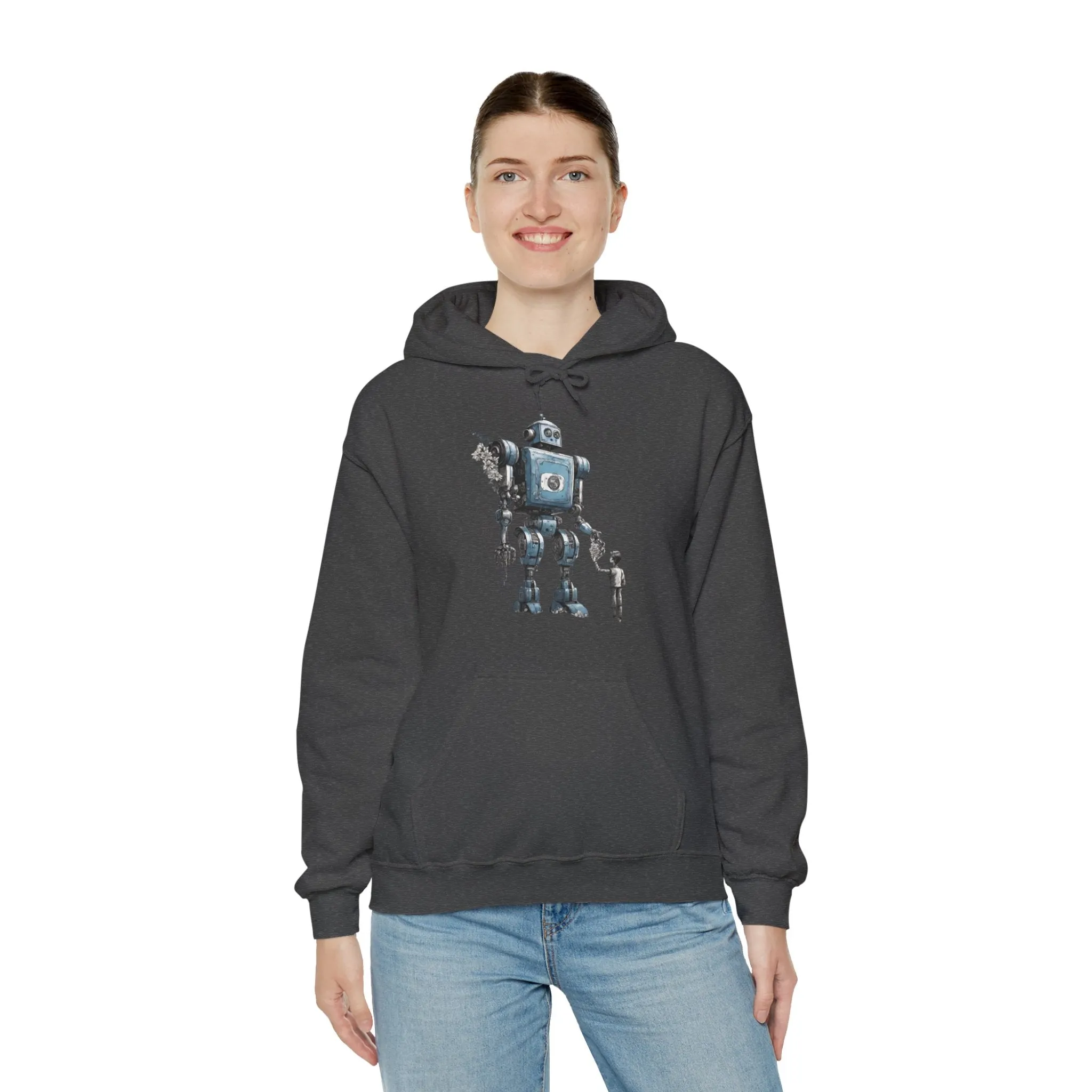 Bringing You Flowers Robot Spaceart Sci-Fi Hoodie