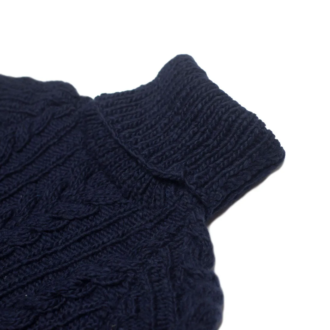 Chamula handknit fisherman turtleneck in dark navy Merino wool (restock)