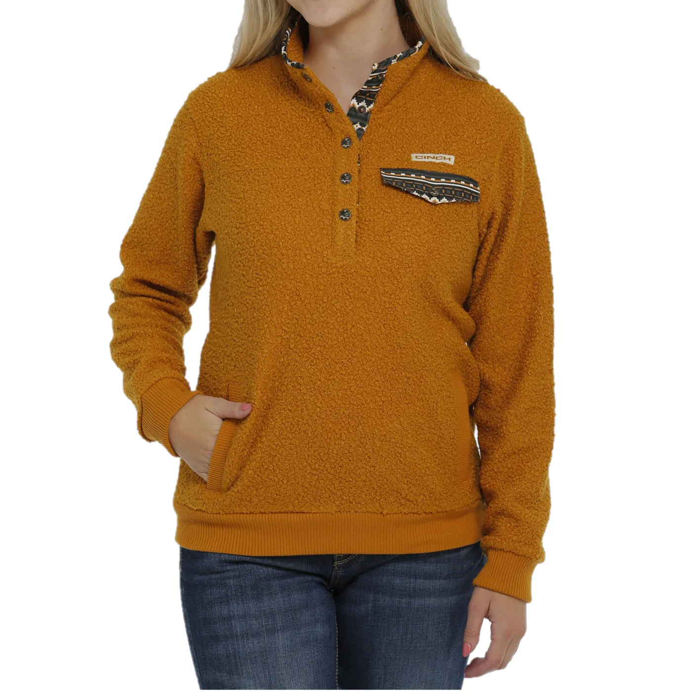 Cinch® Ladies Gold Teddy Bear Fleece Pullover MAK9817001