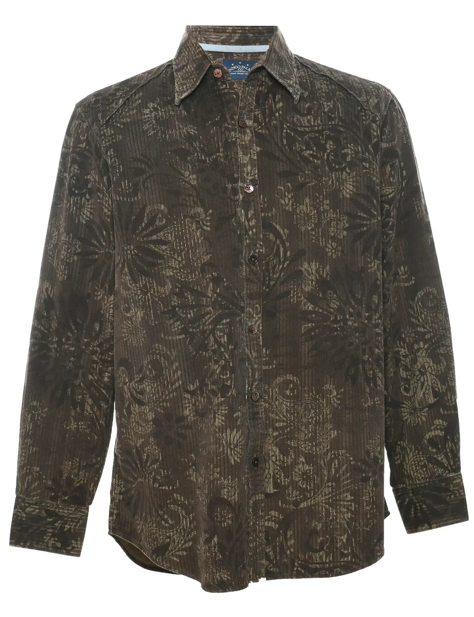 Corduroy Floral Shirt - M