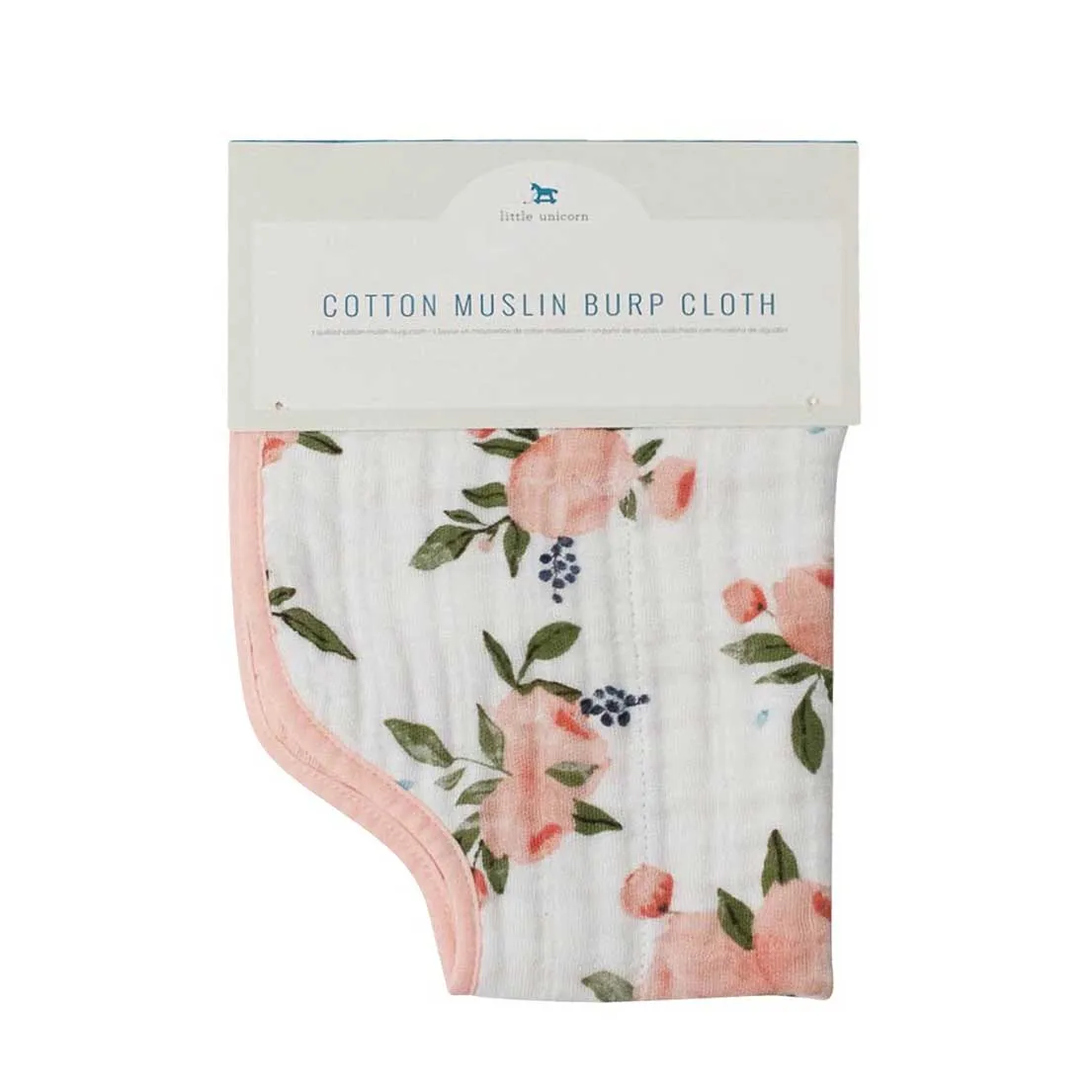 Cotton Muslin Burp Cloth – Watercolour Roses