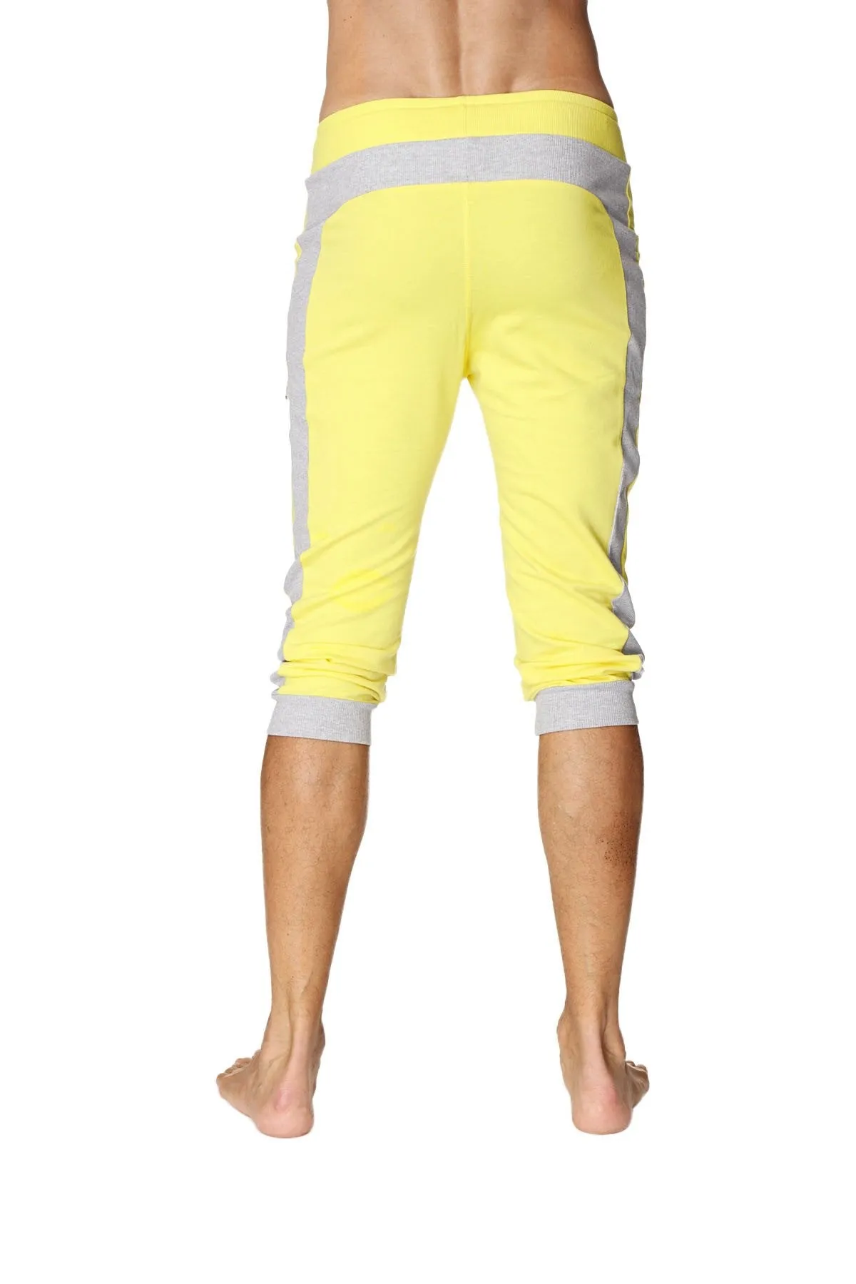 Cuffed Yoga Pants (Tropic Yellow w/Grey)