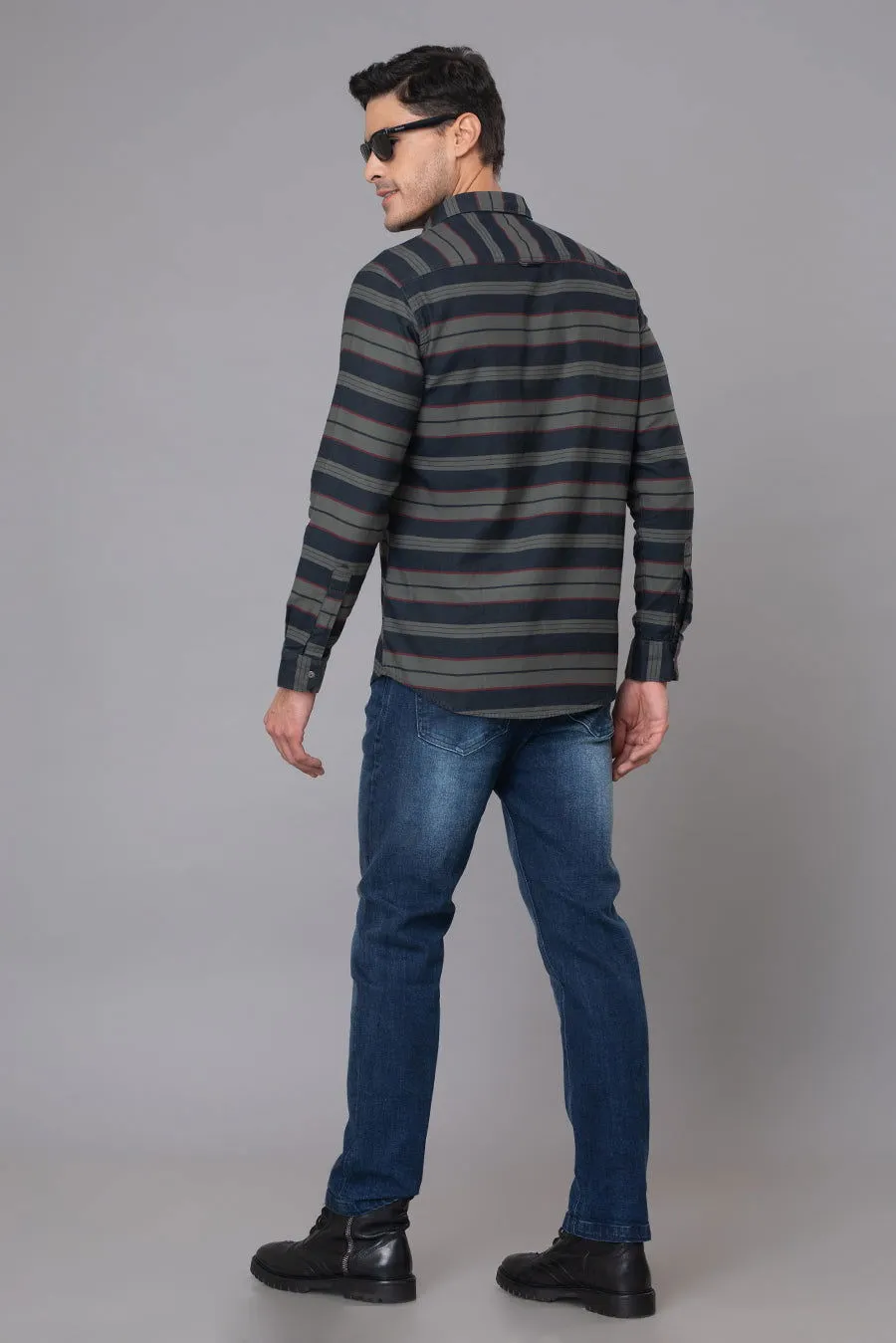 DARK BLUE STRIPED INDIGO SHIRTS