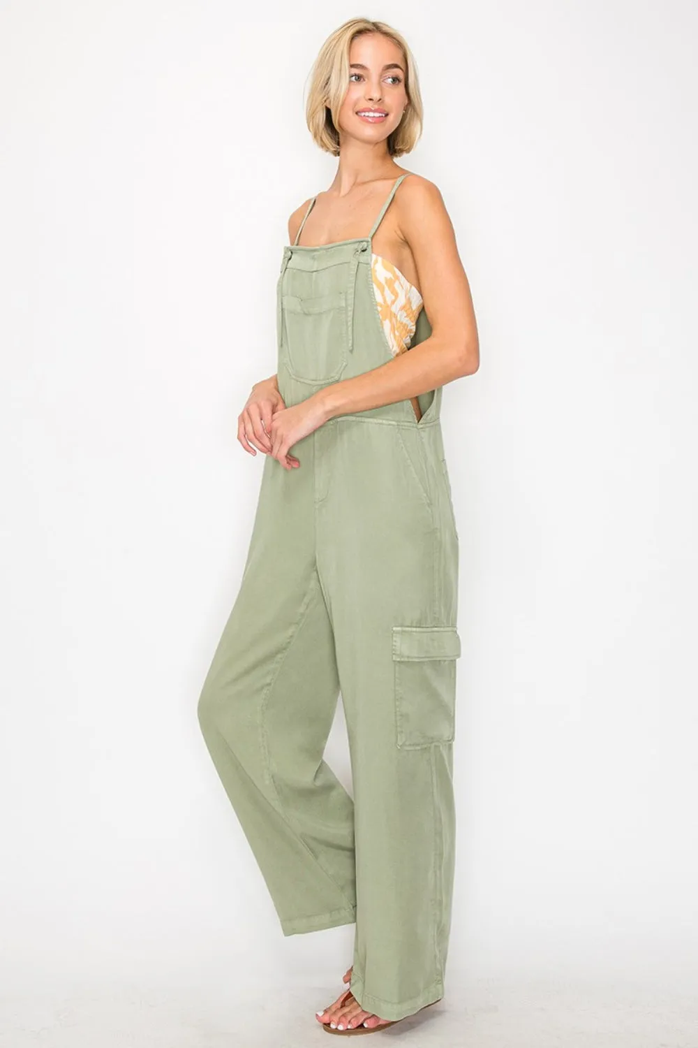 Explore More Collection - RISEN Wide Leg Tencel Overalls