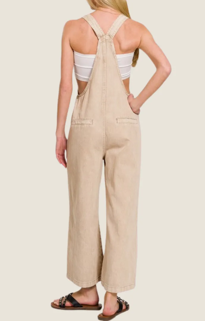 Fawn Mahogany Knot Strap Overalls