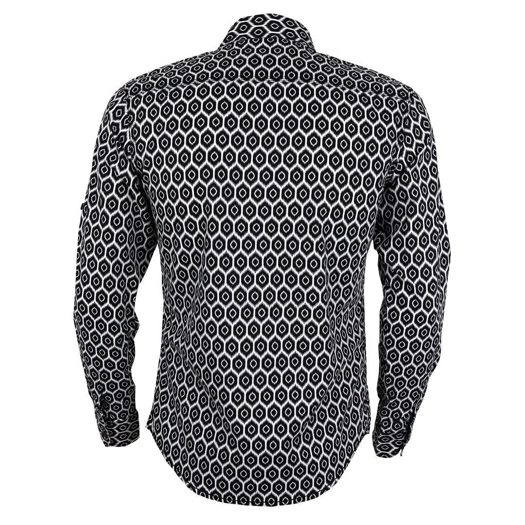 Flowery Design Vintage Long Sleeve Men's Shirt.