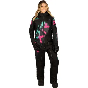 FXR CX F.A.S.T. Insulated Snowmobile Monosuit Black/Mint-E Pink