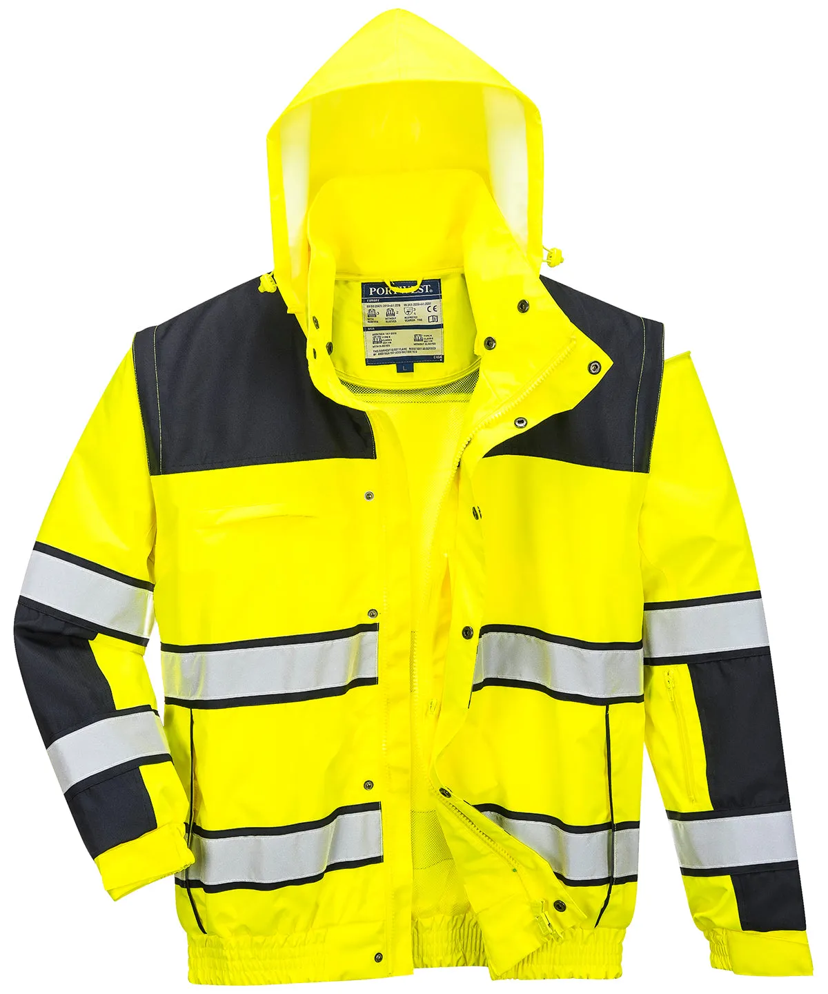 Hi-vis classic bomber jacket (C466) | Yellow/Black