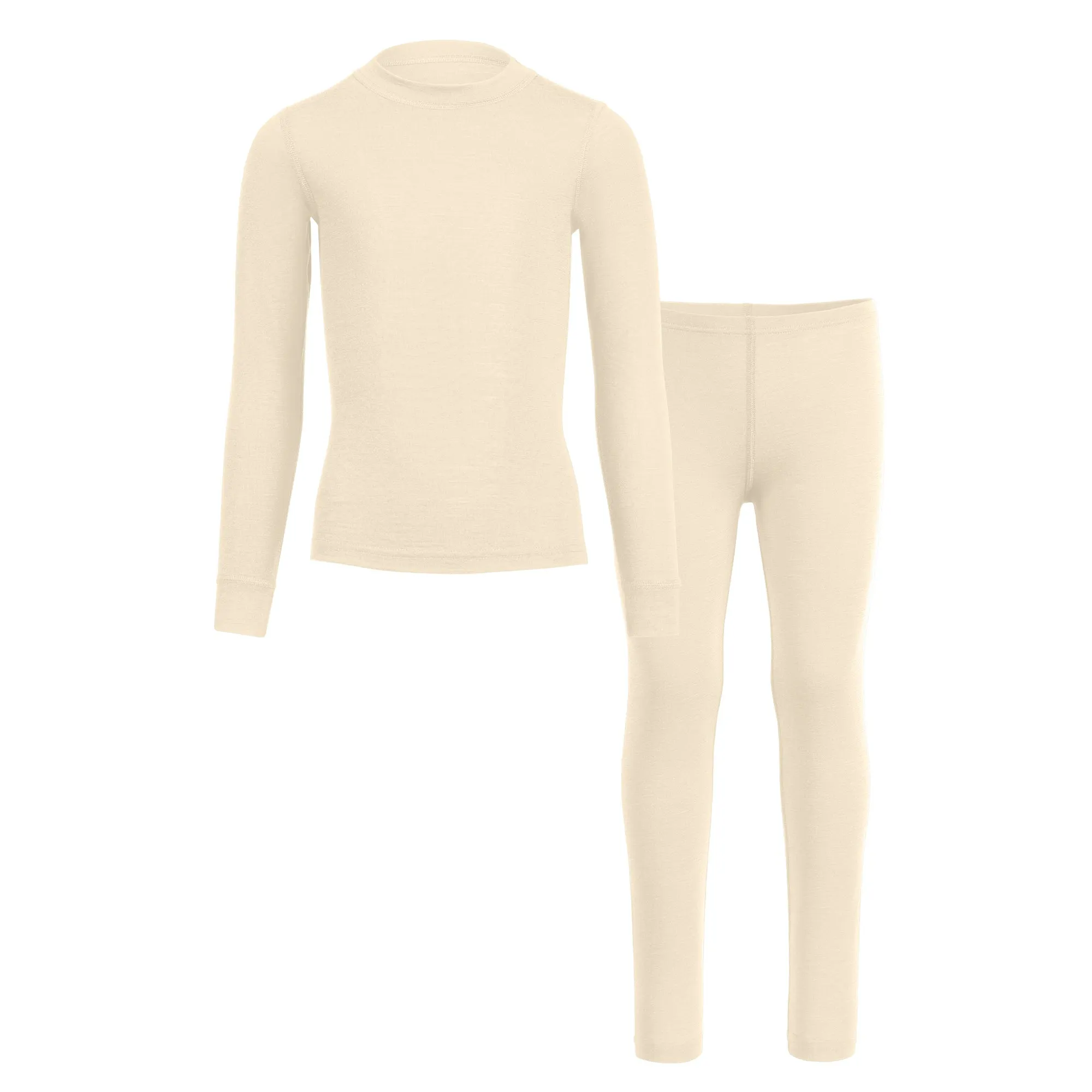 Kids' 160 Long Sleeve & Bottom 2-Piece Natural