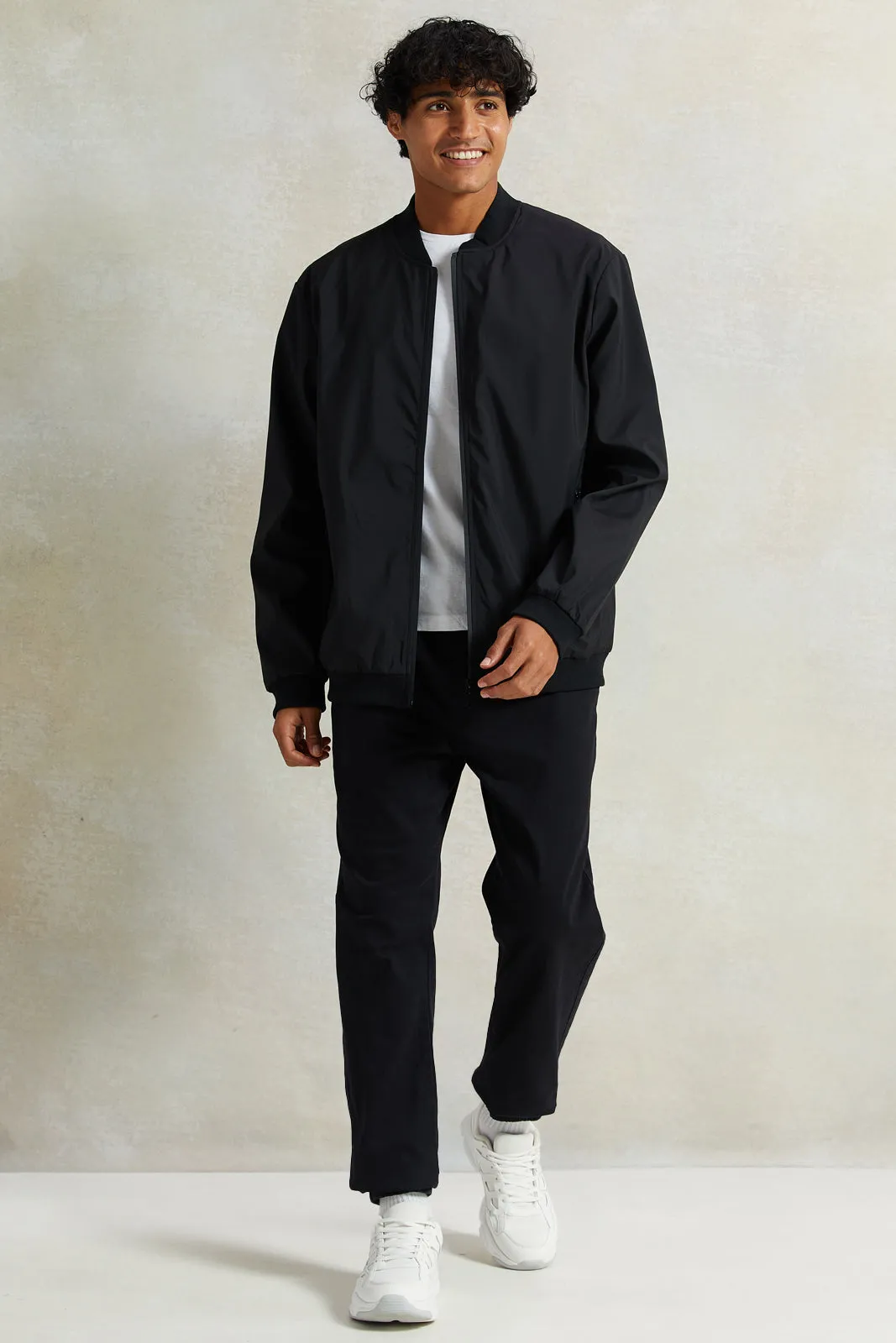 Men Charcoal Bomber Jacket