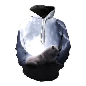 Men Charming Wolf 3D Digital Print Hoodie    MHC19814