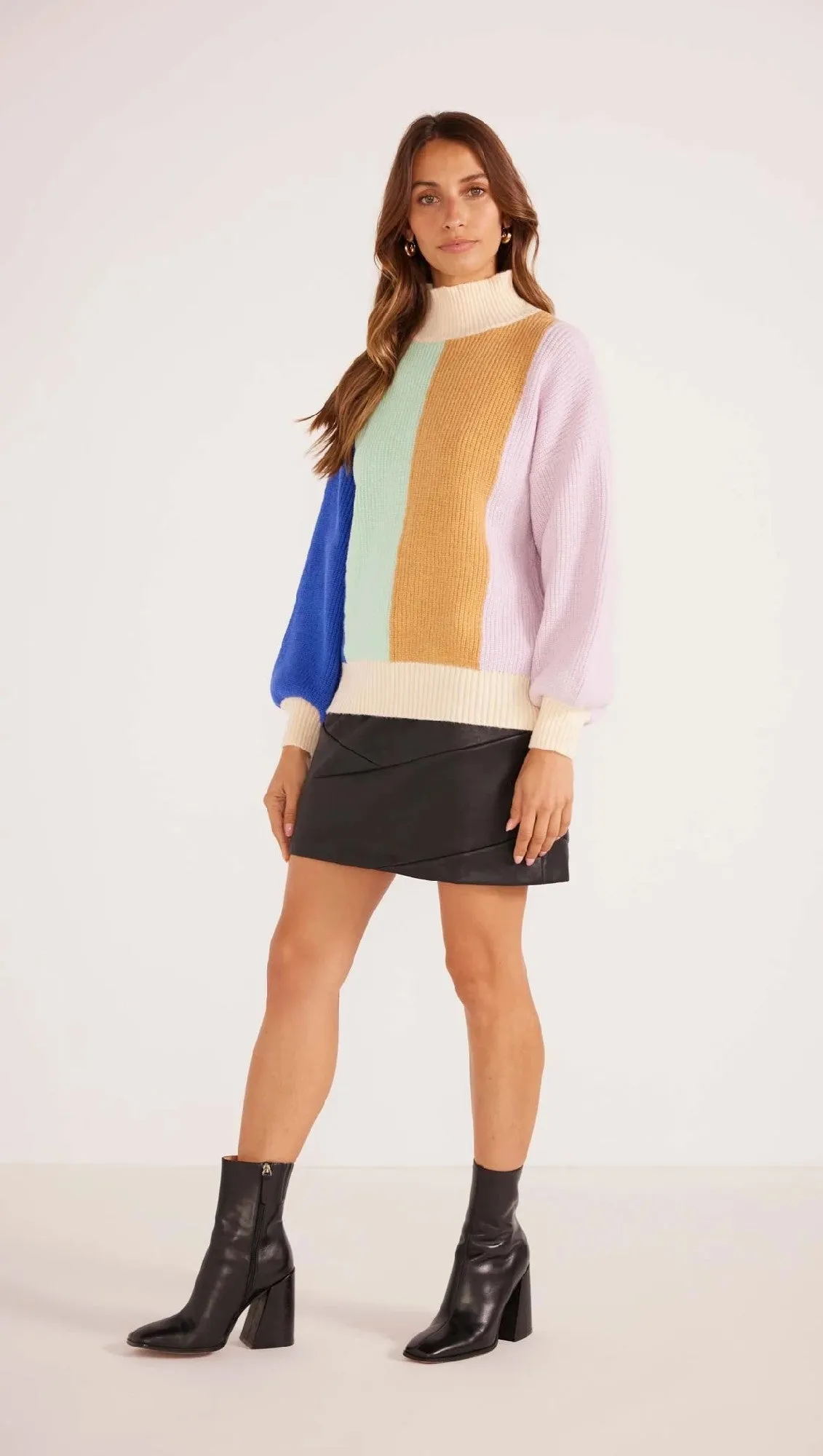 MinkPink Zia Colour Block Knit Jumper