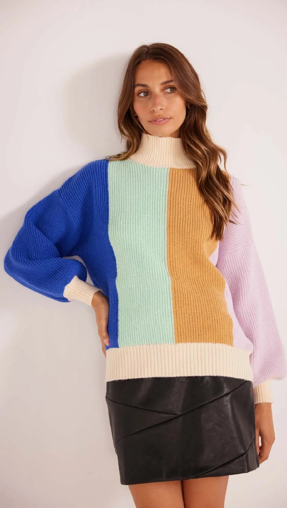 MinkPink Zia Colour Block Knit Jumper