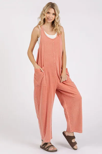 Mittoshop Scoop Neck Wide Leg Overalls