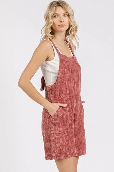 Mittoshop Textured Knotted Wide Strap Overalls