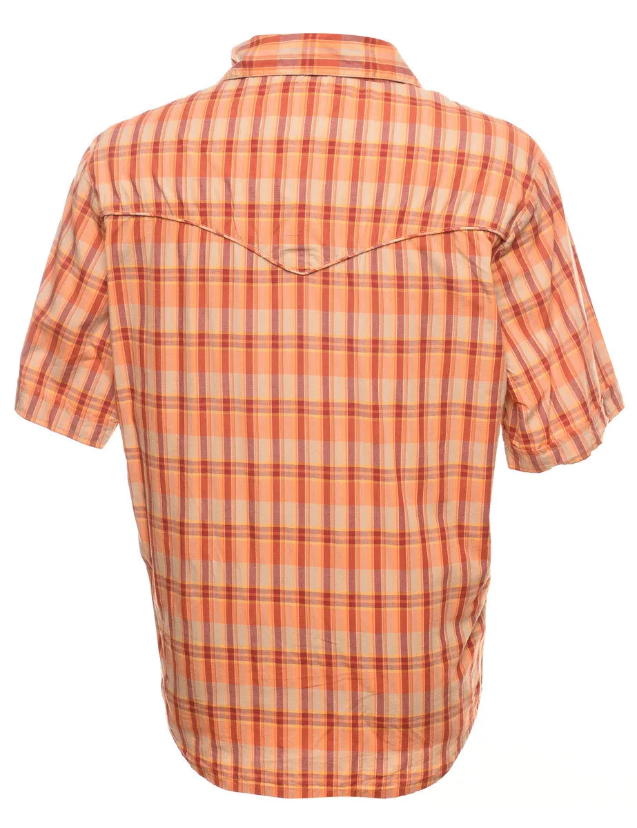 Orange & Red Western Checked Shirt - XL