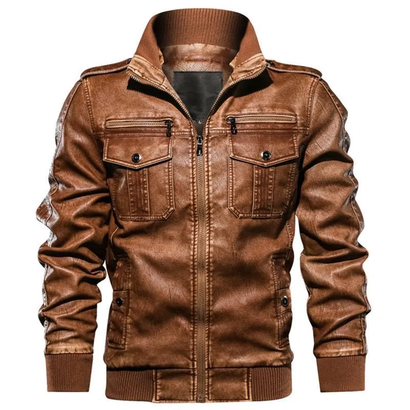 Retro Style Biker Leather Jacket