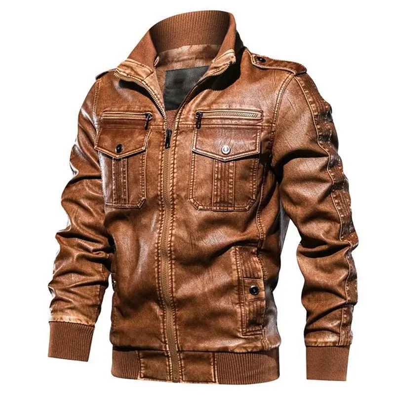 Retro Style Biker Leather Jacket