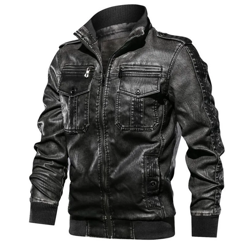 Retro Style Biker Leather Jacket