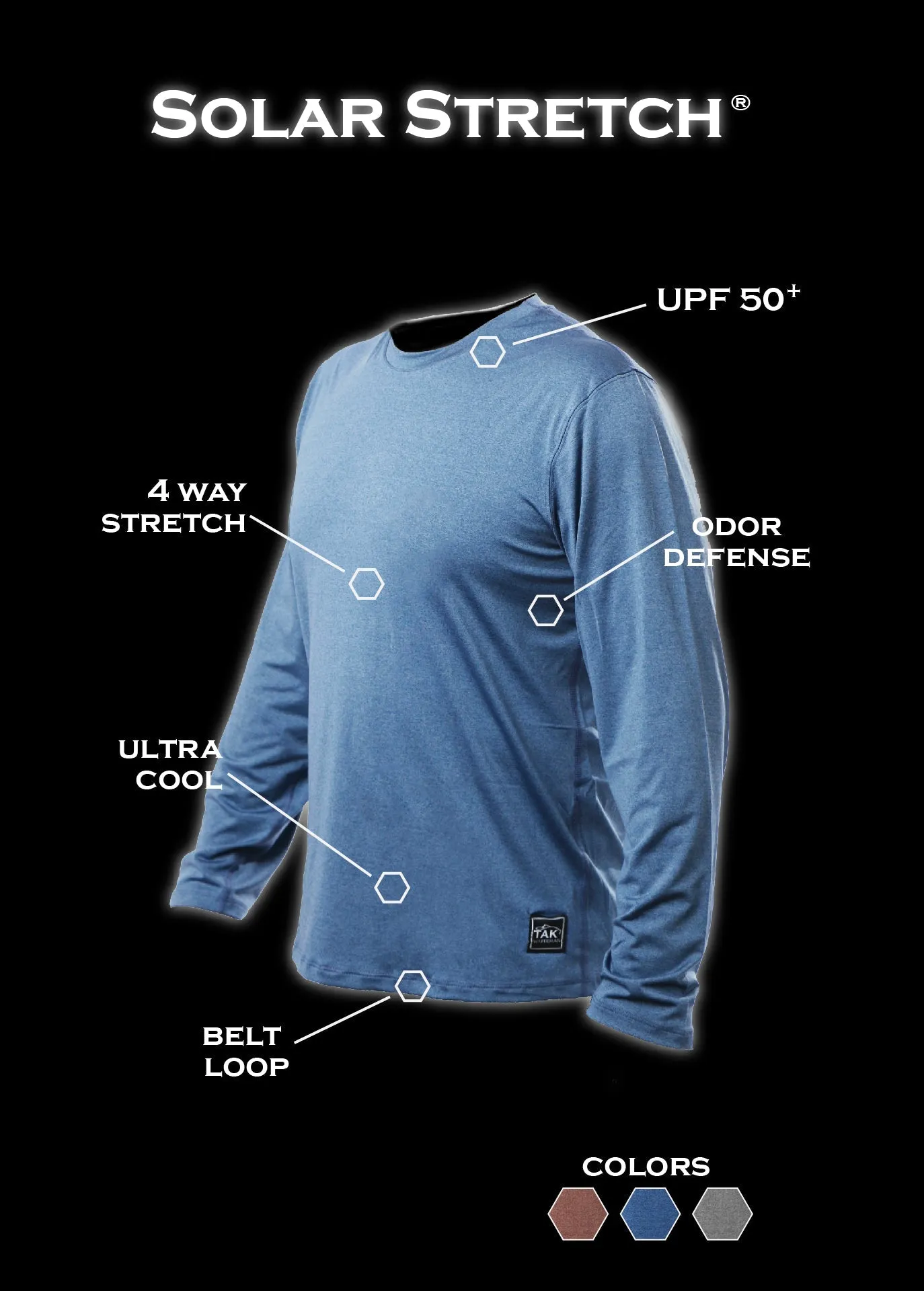 Solar Stretch® Performance LS Shirt | Navy