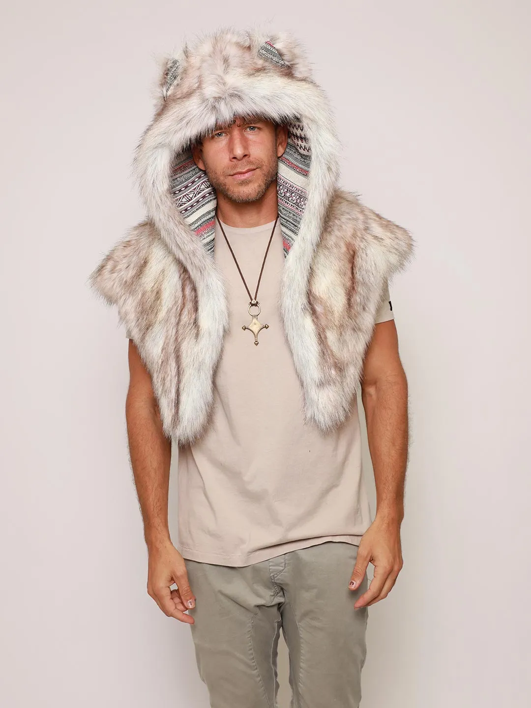 Timber Wolf Collector Faux Fur Shawl | Men's