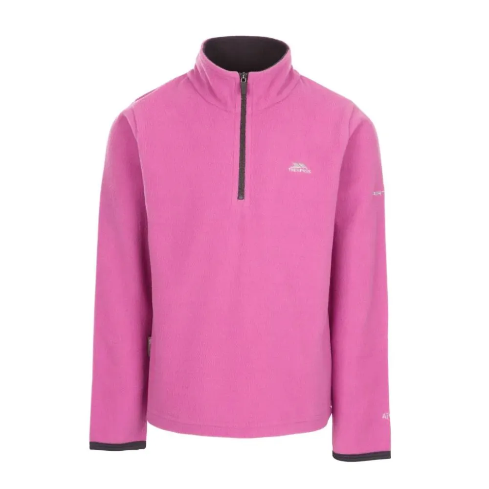 Trespass Sybil Girls Ski Microfleece, Deep Pink