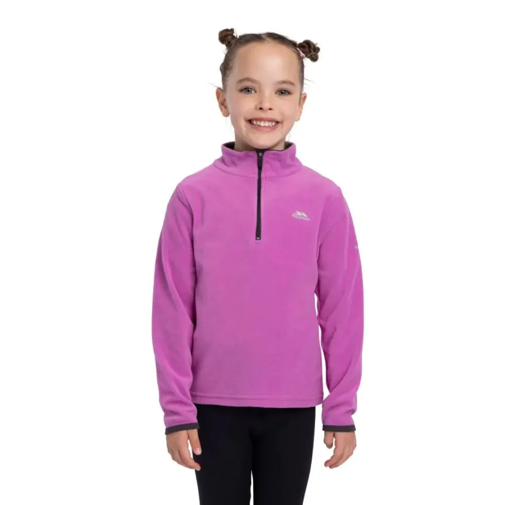 Trespass Sybil Girls Ski Microfleece, Deep Pink