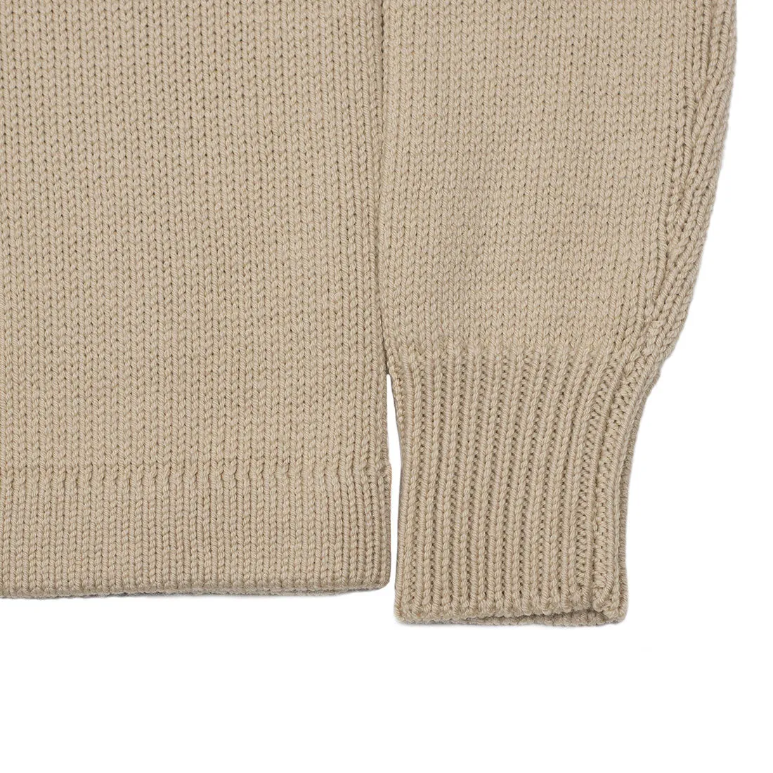 Turtleneck sweater in "Corda" beige superfine merino wool